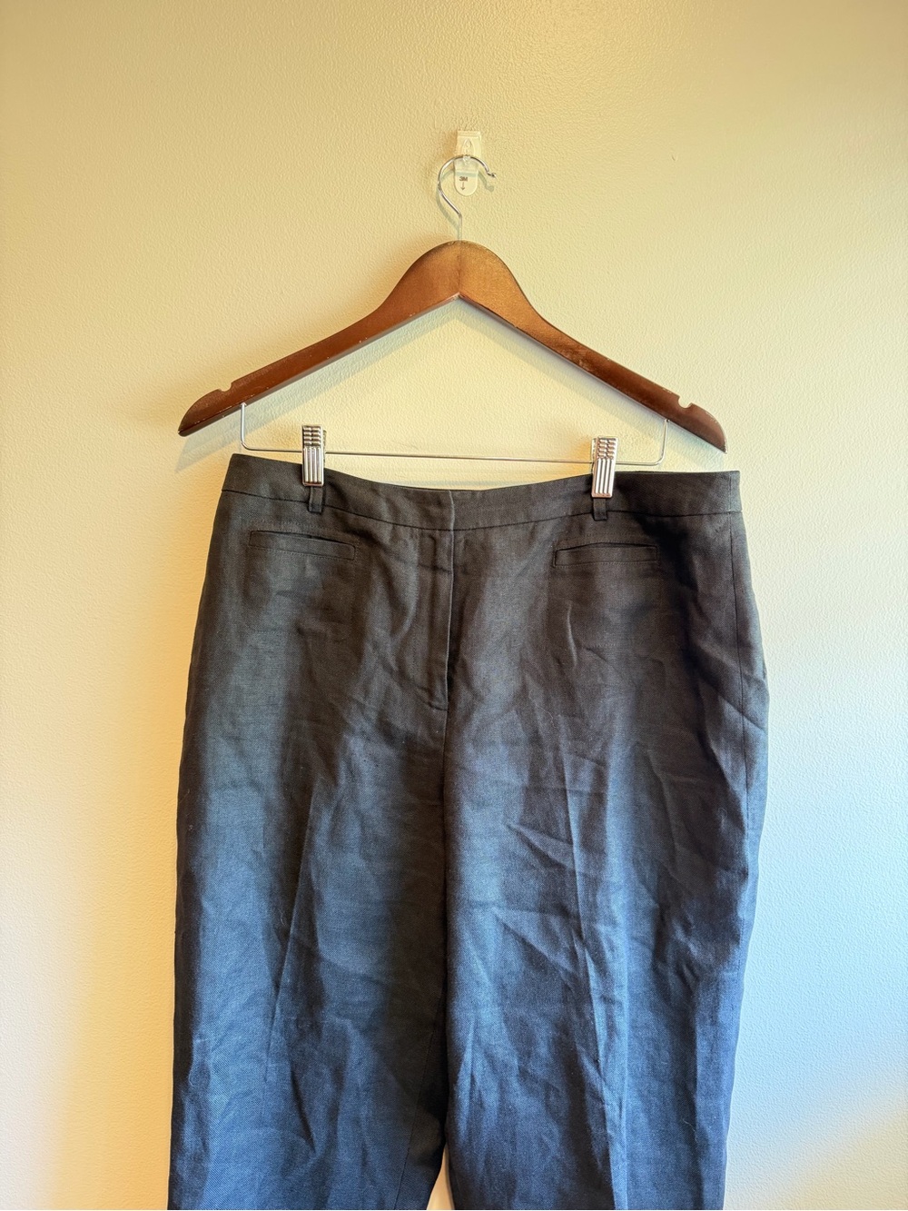 Talbots Black Irish Linen Trousers Size 12